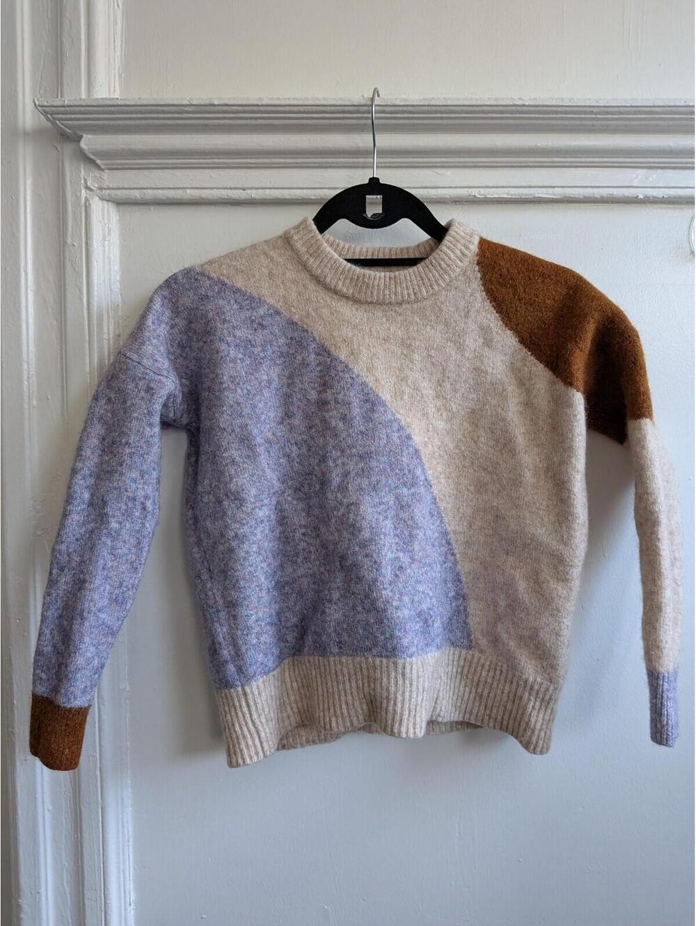 Madewell Sweater Pullover Womens XXS Multicolor Colorblock Wool Long Sleeve